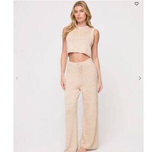 L Space I dream of Jeannie enroute sweater knit 2 piece lounge pant set size xs